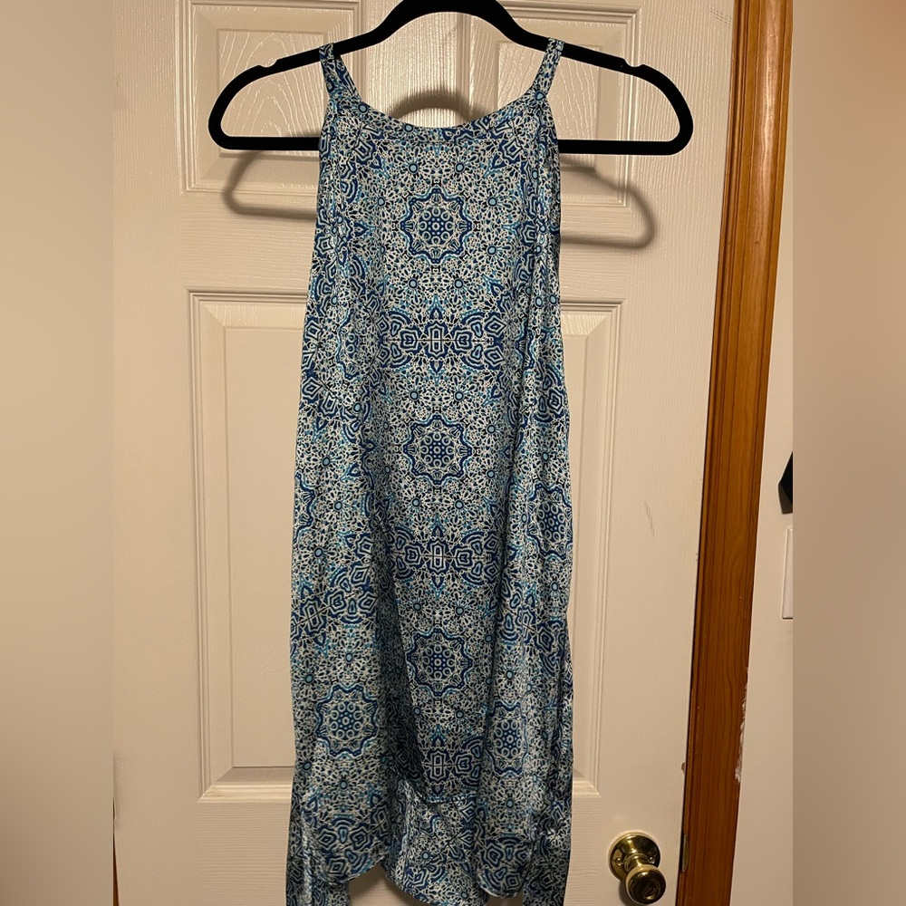 🩷 The Limited Blue Green Silky Halter Tank Top